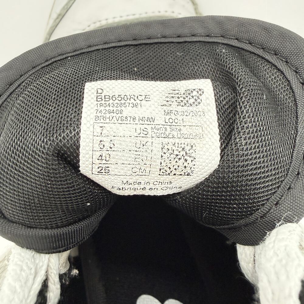 New Balance 650R Leather High Top Sneakers White Black Men's 7 Women's 8.5 Retro - Picture 8 of 9